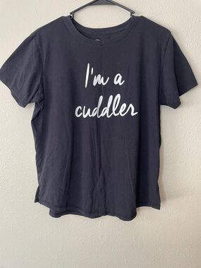 SO Black Kids' Tee with White "I'm a cuddler" Graphic
